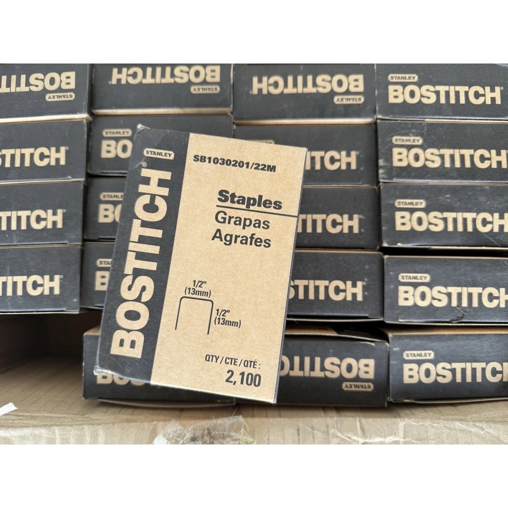 Genuine Case of‎ 20 Boxes Bostitch SB1030201/22M 1/2" Staples for P51-10B